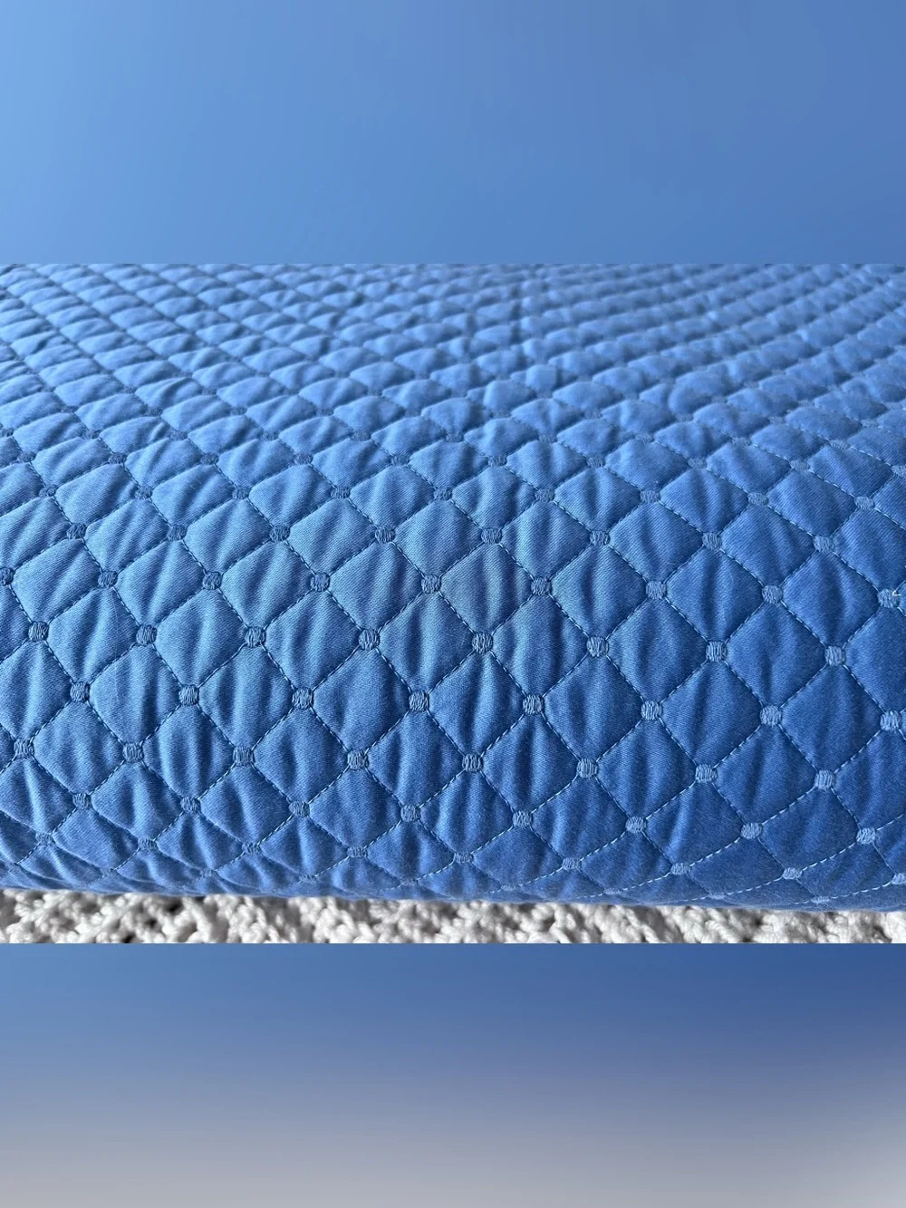 Charter Club Quilted Coverlet in Medium Blue quilt King size - Picture 2 of 8